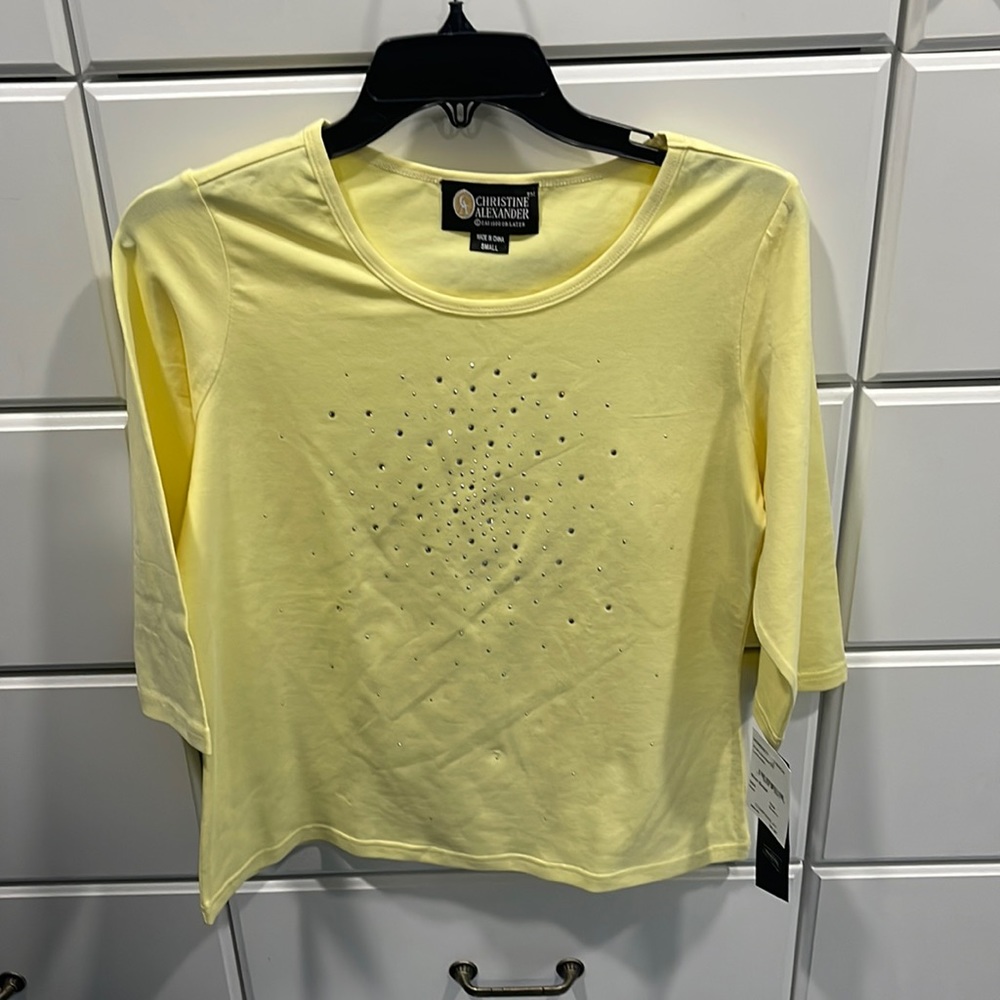 NWT Christine Alexander 3/4 sleeve tee